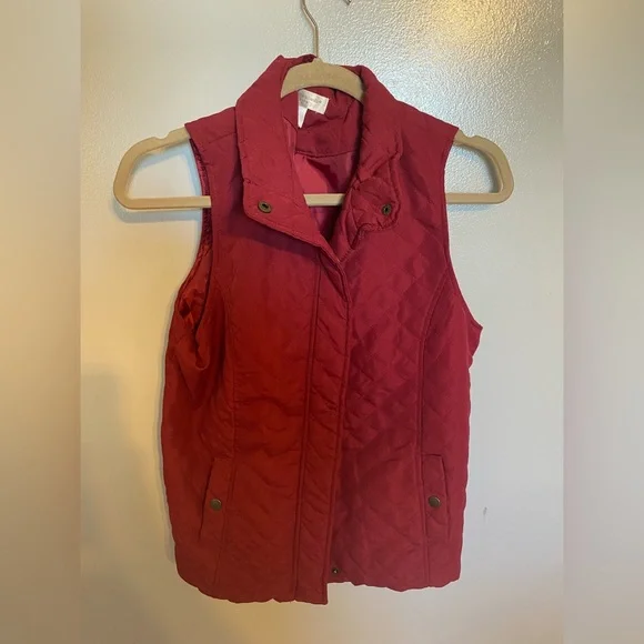 Red quilted vest by Christopher and Banks - Picture 1 of 5